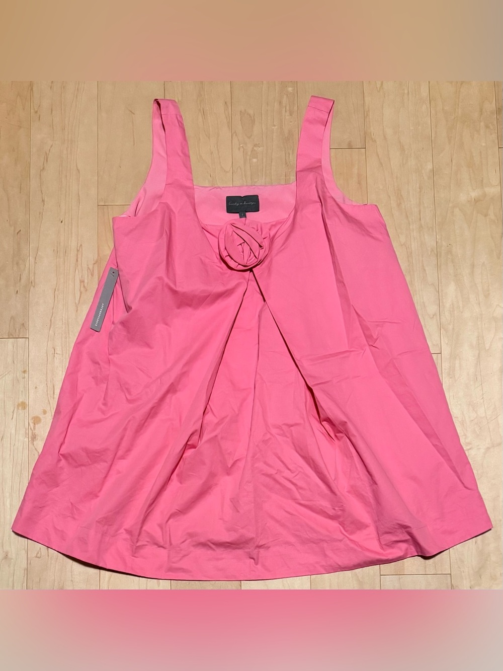 NWT Anthropologie Sunday in Brooklyn Sleeveless 3D Floral Mini Dress Pink Large